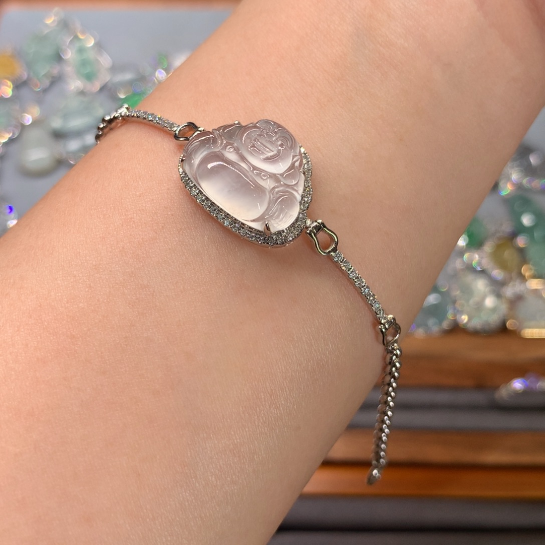 18K金镶嵌手链翡翠手链