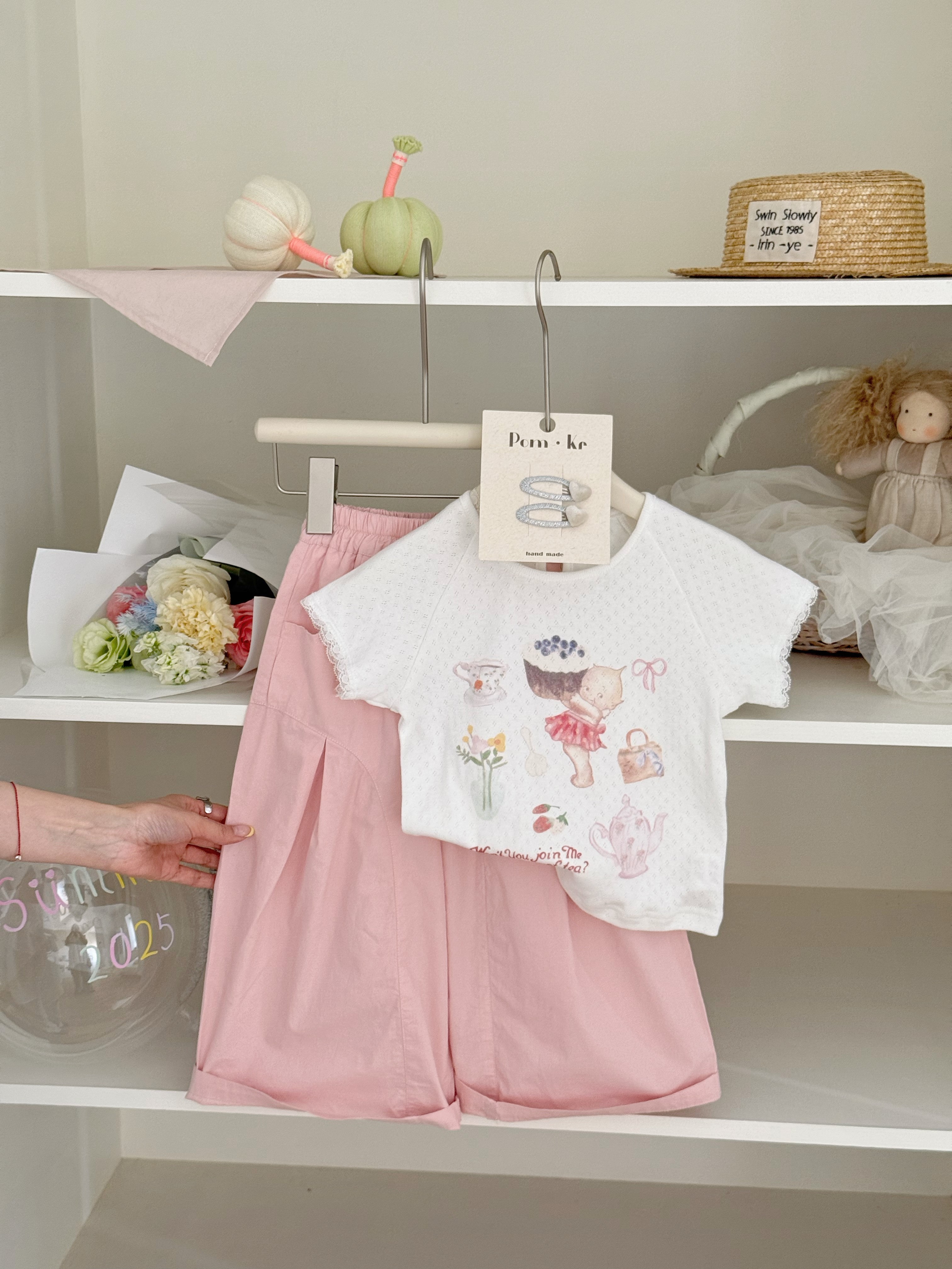 SY-68093-儿童韩系可爱百搭莫奈花园小棉T（夏款）