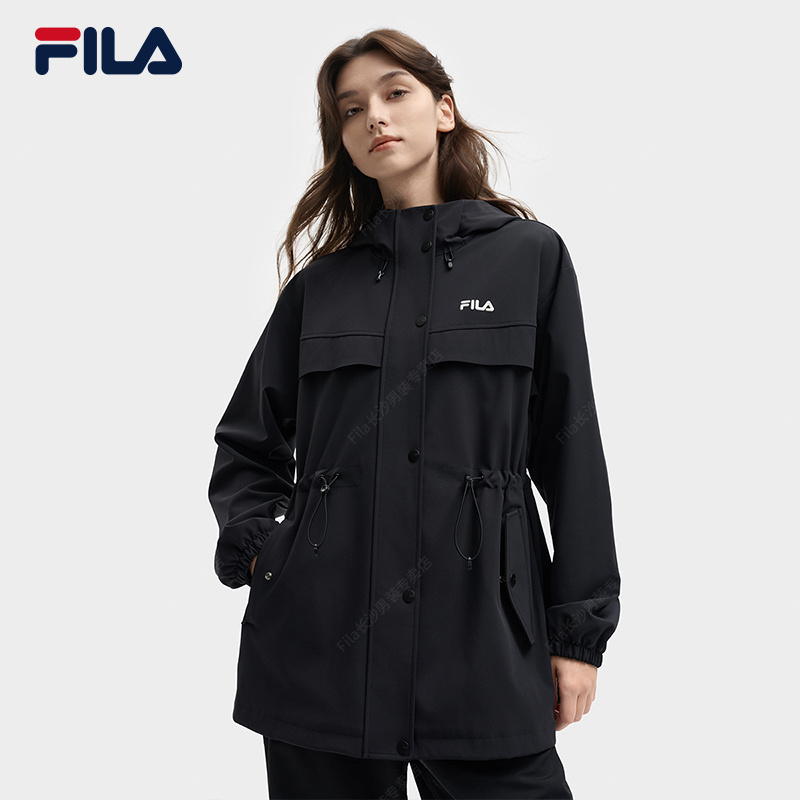 Fila/斐乐女子秋冬经典风衣机能户外显瘦连帽运动外套F11W539703F