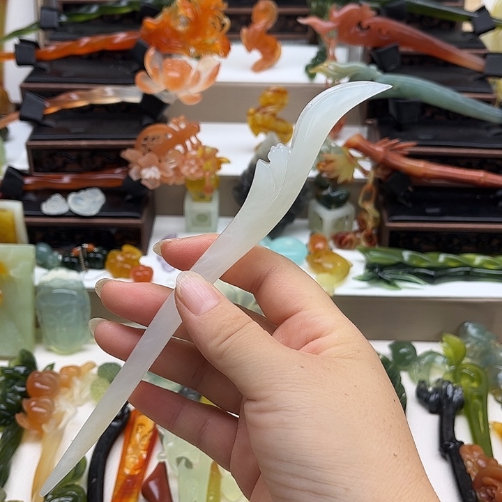 未镶嵌蛇纹石玉岫玉发簪
