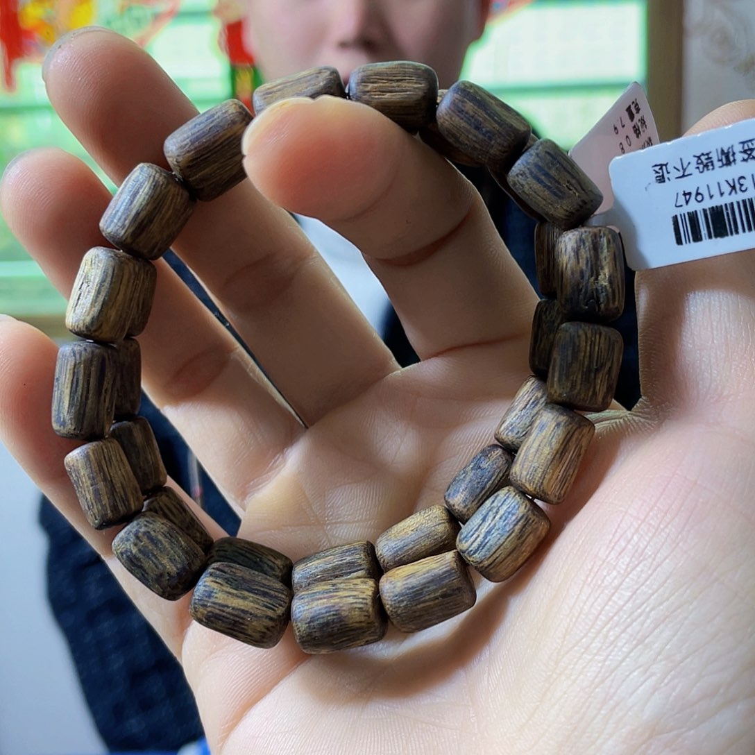 沉香手串海南老白棋桶珠单圈0.8/8克多样性发一