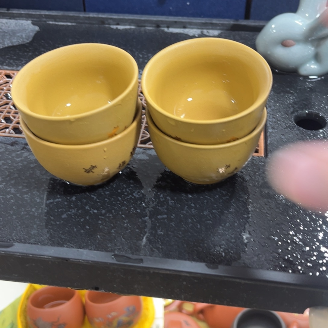 紫砂茶杯杯子4个紫砂