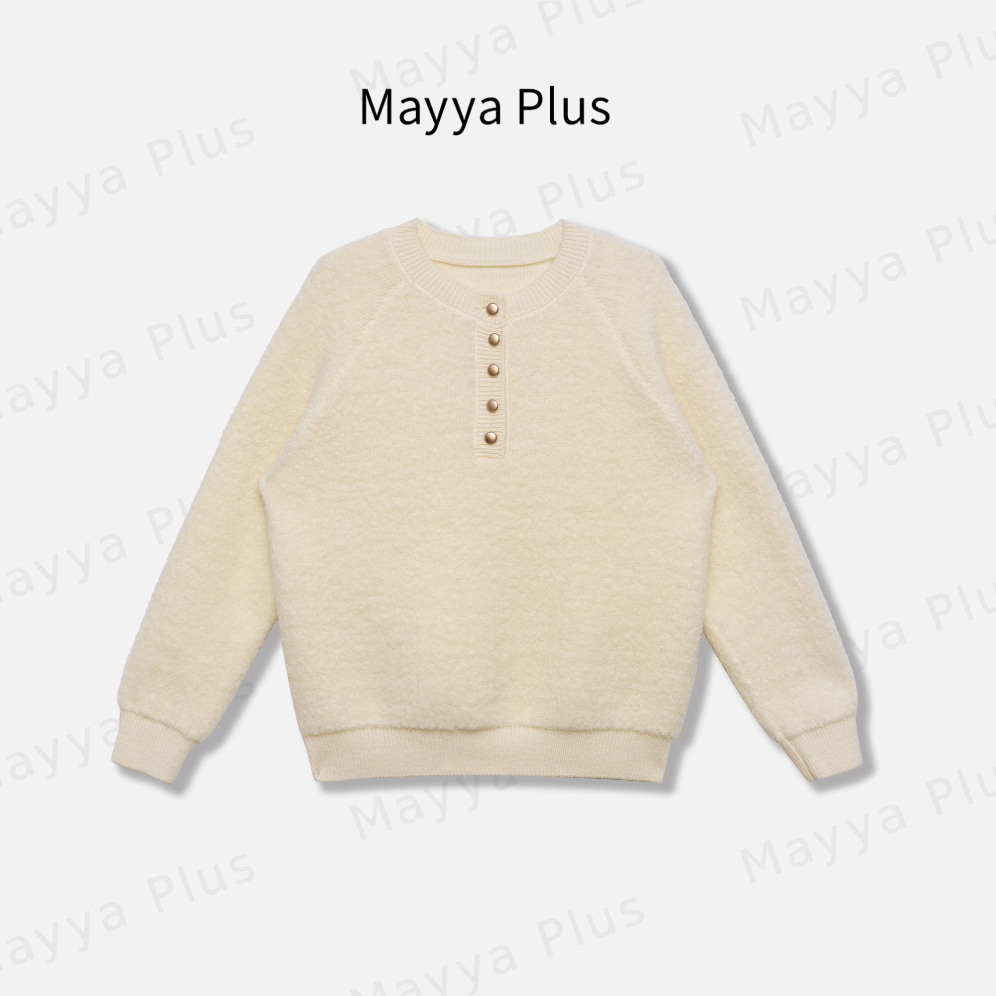 【冬时】Mayya Plus时尚轻奢气质显瘦百搭款毛织上衣32448175