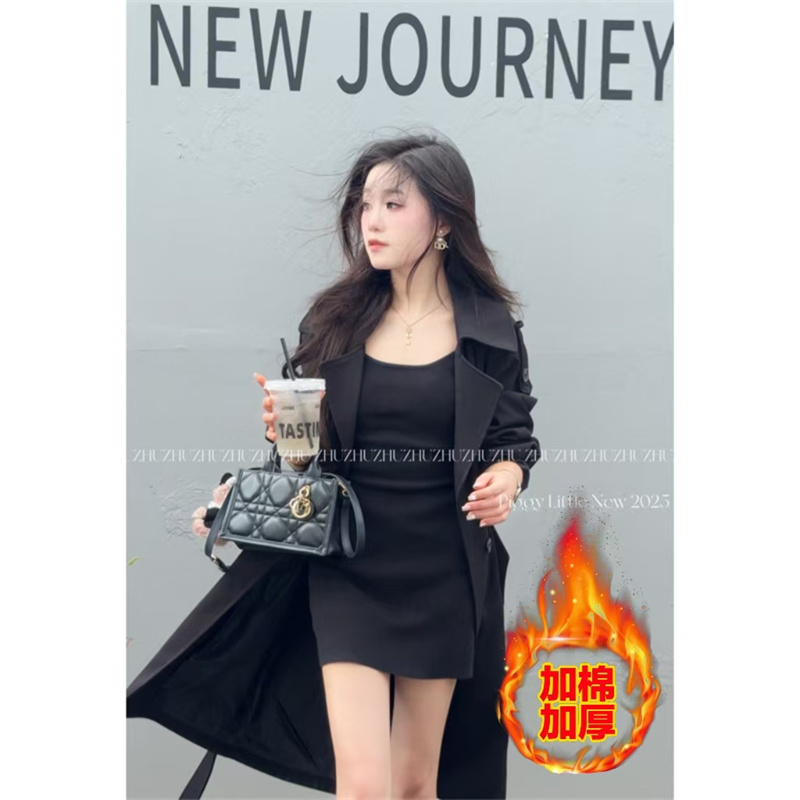 猪猪专属风衣外套女款新款夹棉小个子韩版气质大衣8588