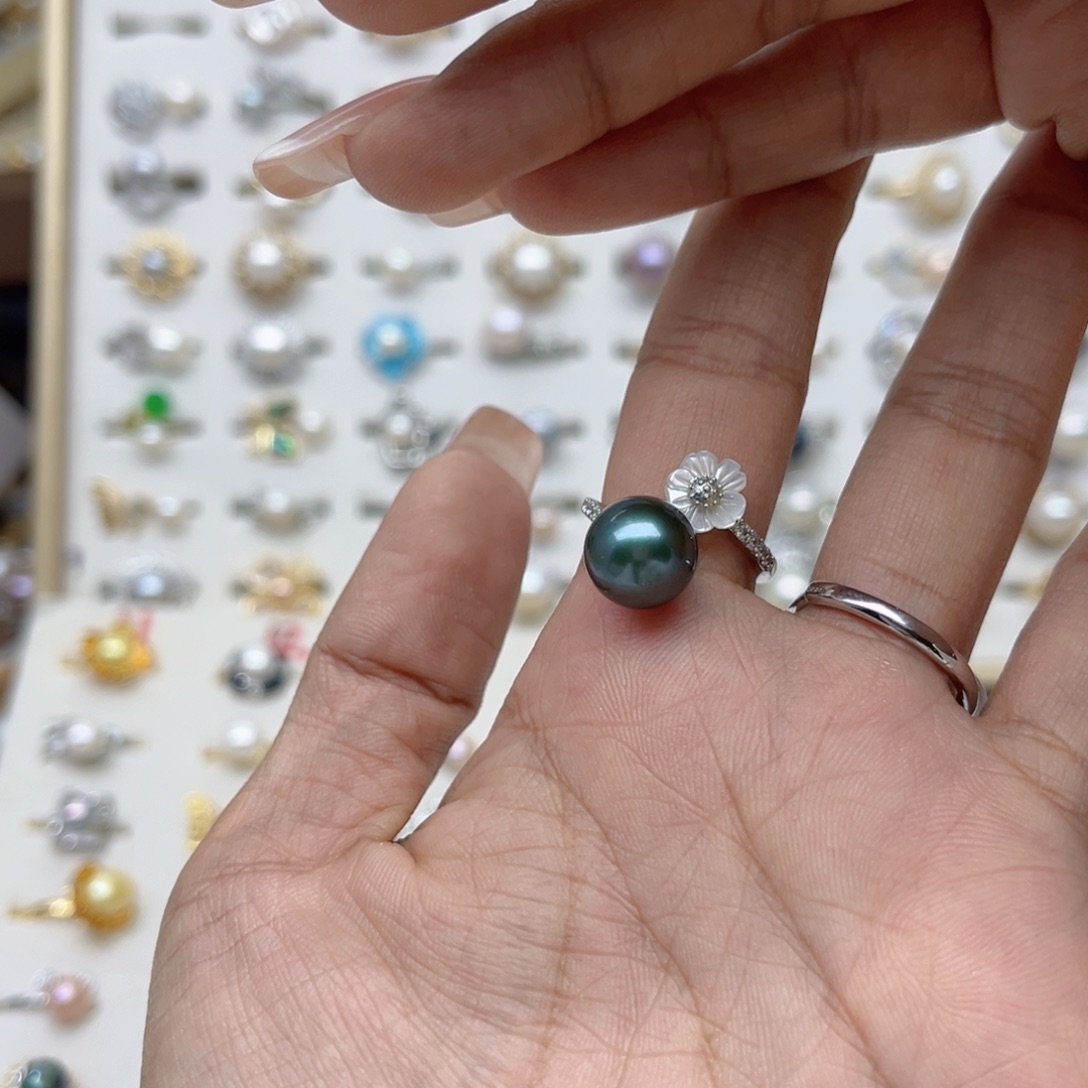 夏***猫淡水珍珠戒指合金