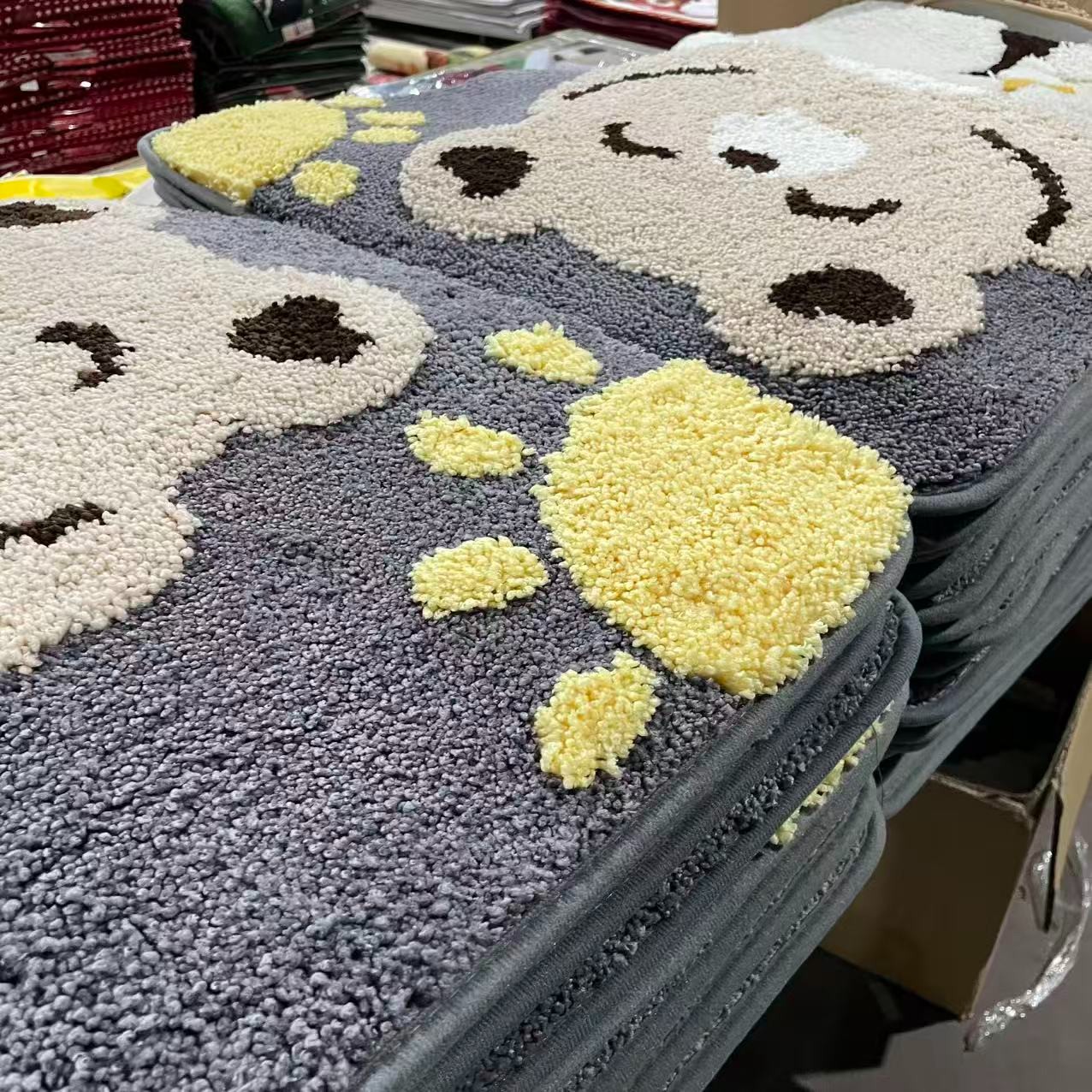 【植绒加厚品牌货】浴室卫生间门口吸水防滑植绒地垫可机洗-太阳熊