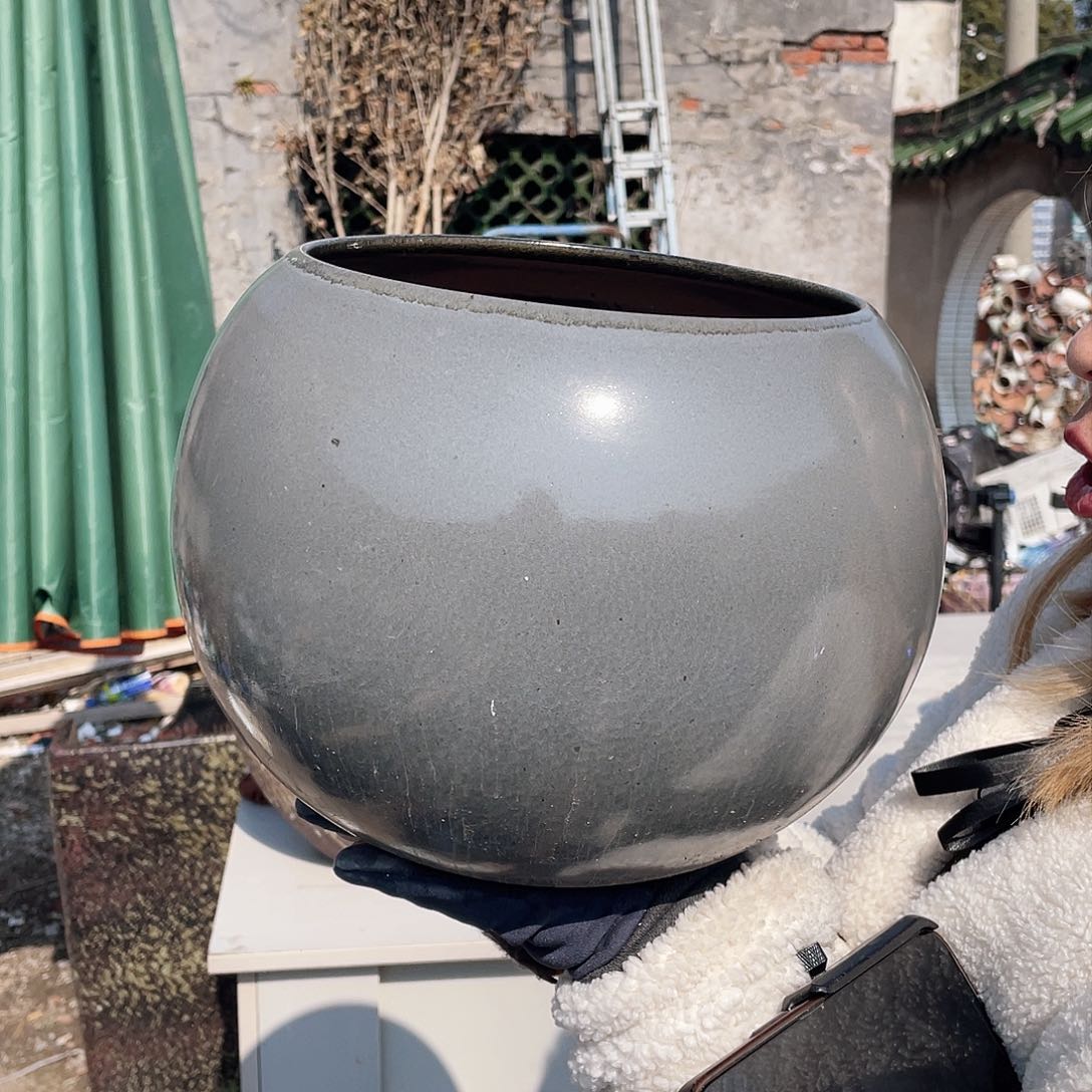 红陶袁大灰球王嫂花盆0213