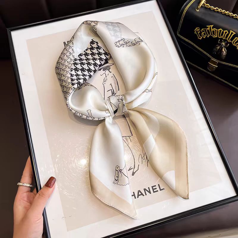 【骏影丝帛】微瑕时尚小方巾F333春夏丝缎仿真丝围巾披肩布料面料