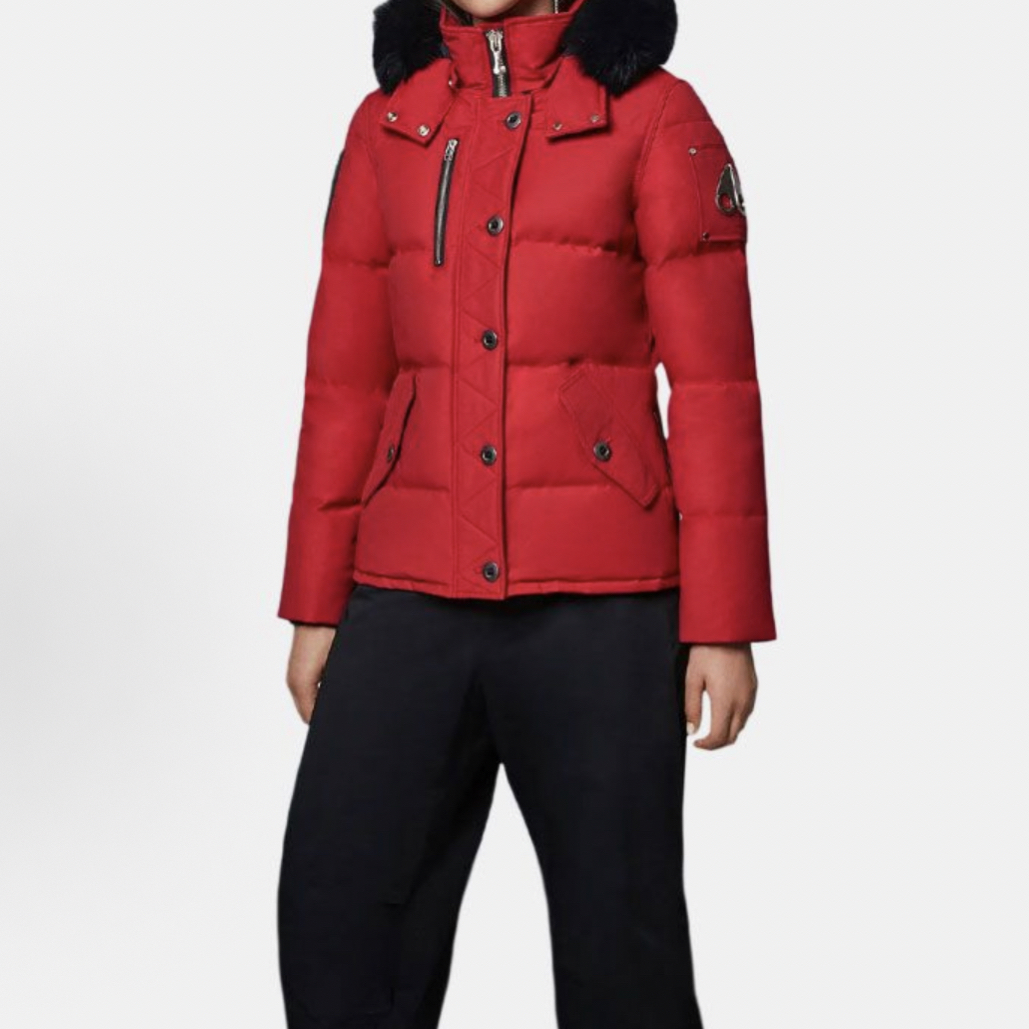 99新 MOOSE KNUCKLES/慕斯纳可兹 修身连帽毛领羽绒服/S码/D01967