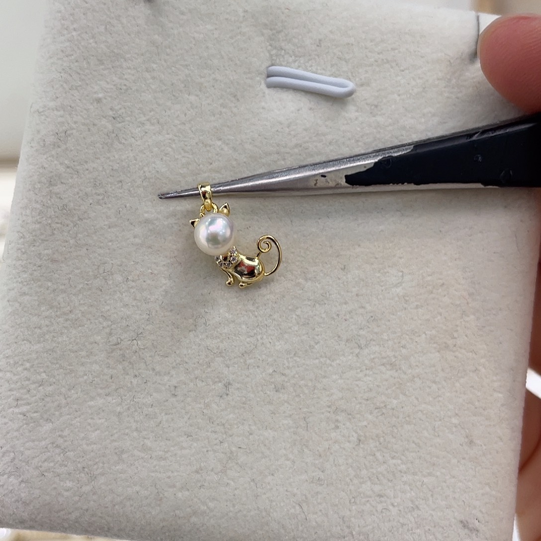 海水珍珠银S925镶嵌吊坠(不含链)