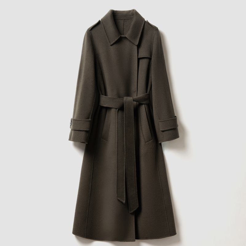 断码清仓 反季专享 100%纯羊毛大衣双面大衣风衣版修身中长款