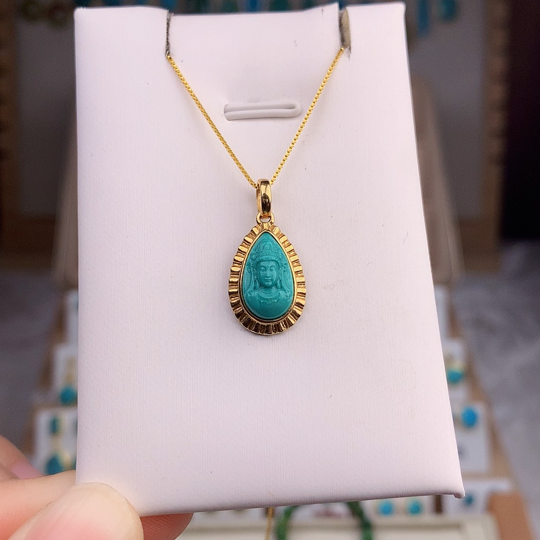 绿松石戒指18K金镶嵌