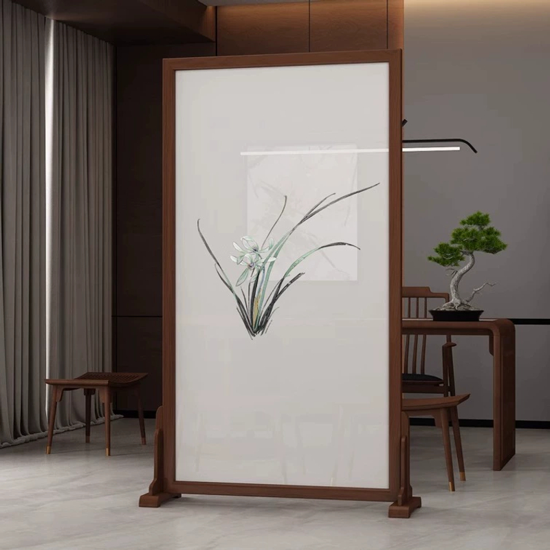 屏风隔断新中式实木移动门口2024新款家用古典玄关中古风卧室挡门