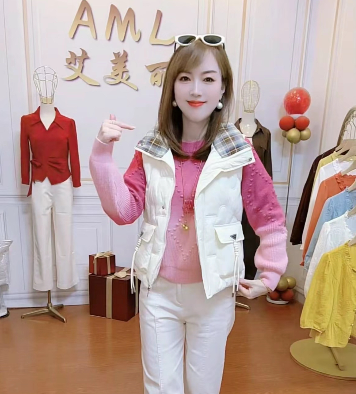 格子领拼接秋冬季新款女装时尚百搭保暖立领显瘦短款棉服马甲背心