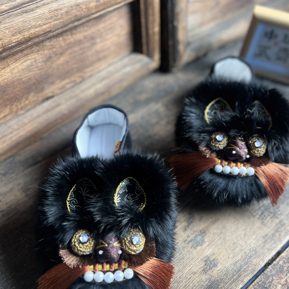 【玥斋】2025秋冬新款爆款女款成人虎头鞋纯手工中式兔毛中国风