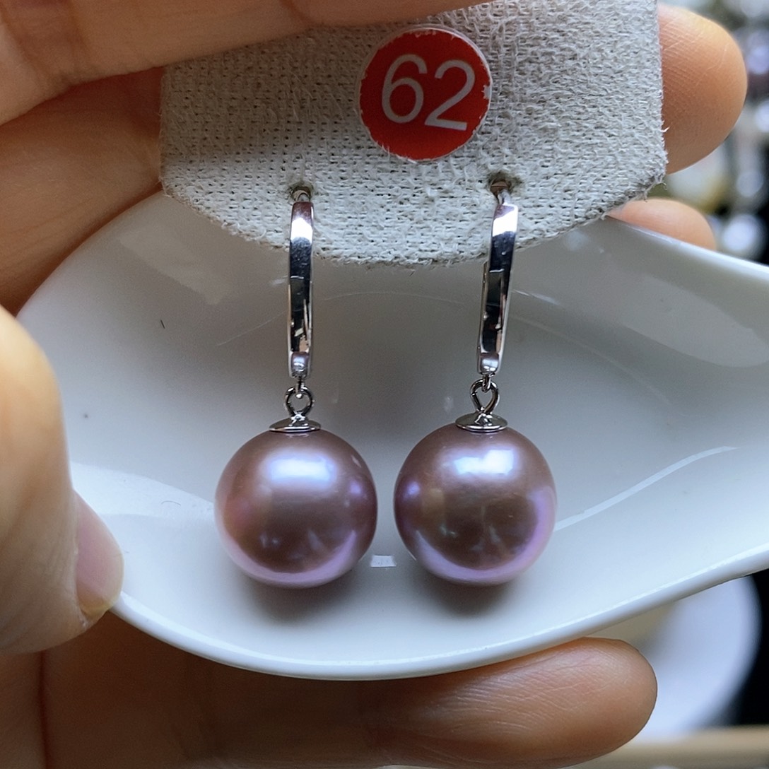 淡水珍珠耳饰银S925镶嵌