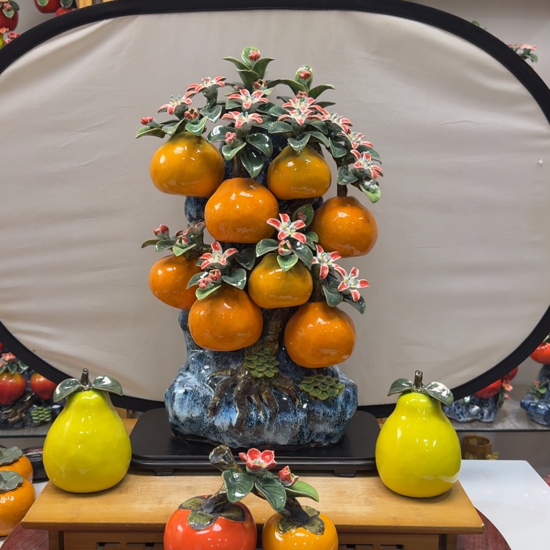 陶瓷大吉大利送柚子柿子高53