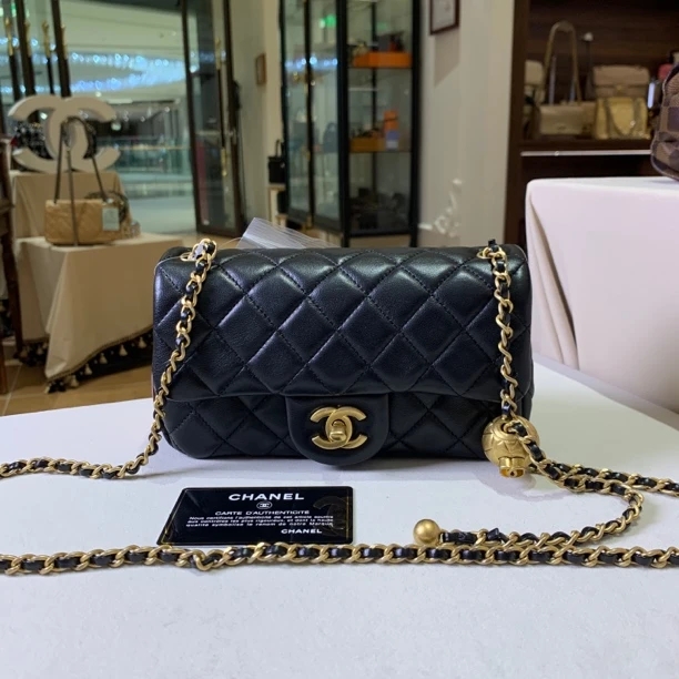 95新 Chanel/香奈儿 Chanel黑金球大mini 25010002-03