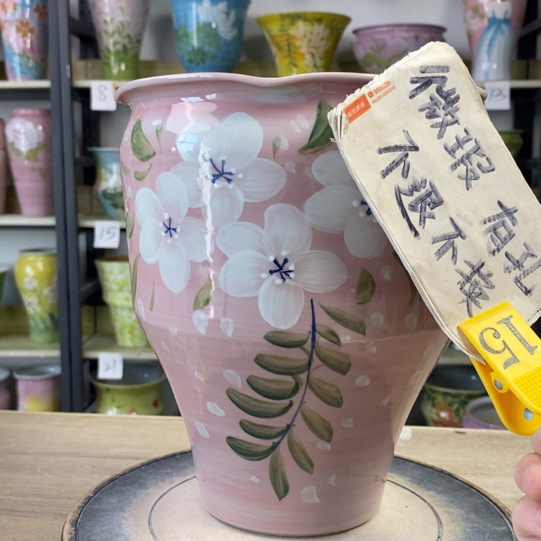 景德镇手工手绘陶瓷花盆