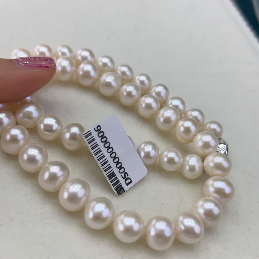 淡水珍珠颈饰银S925镶嵌➕9-10极光