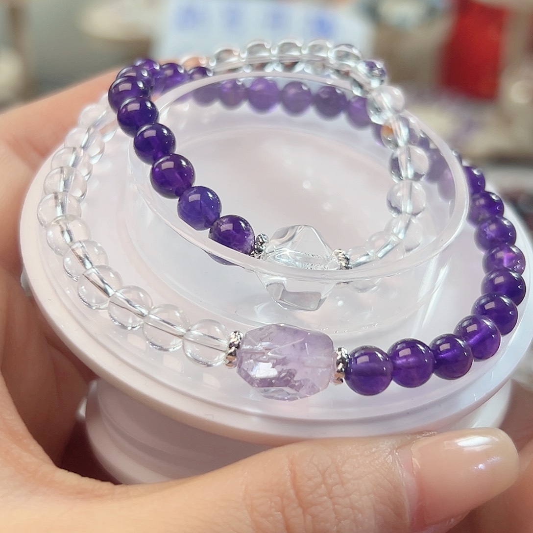 水晶手链未镶嵌紫水晶6m m