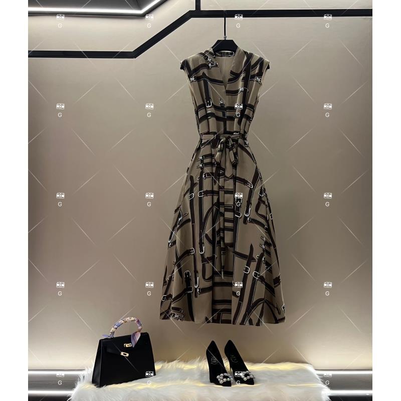 【玲】夏季新款复古时尚百搭印花无袖连衣裙 H-787