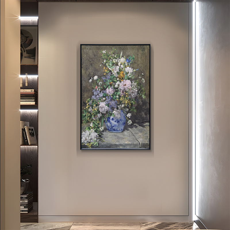 益师傅奢立体添笔油画 客厅沙发背景墙挂画花卉餐厅装饰画花5070