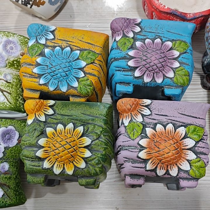 红陶吸水透气的白陶花盆凑满12发货