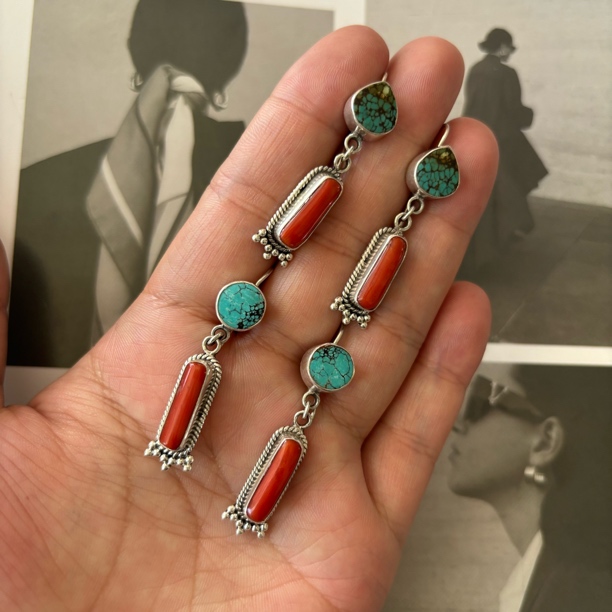 925银耳饰 【松秀饰品】民族风耳坠 松松珊珊搭配 个性时尚