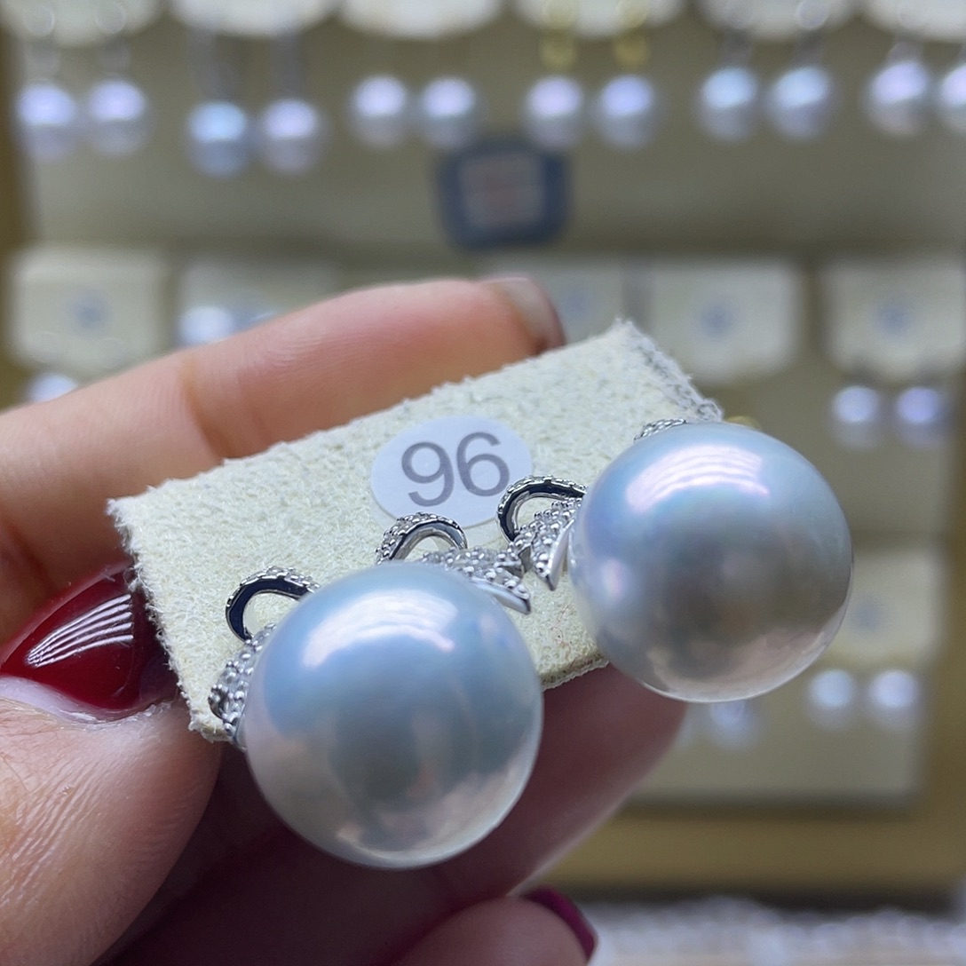 淡水珍珠耳饰银S925镶嵌