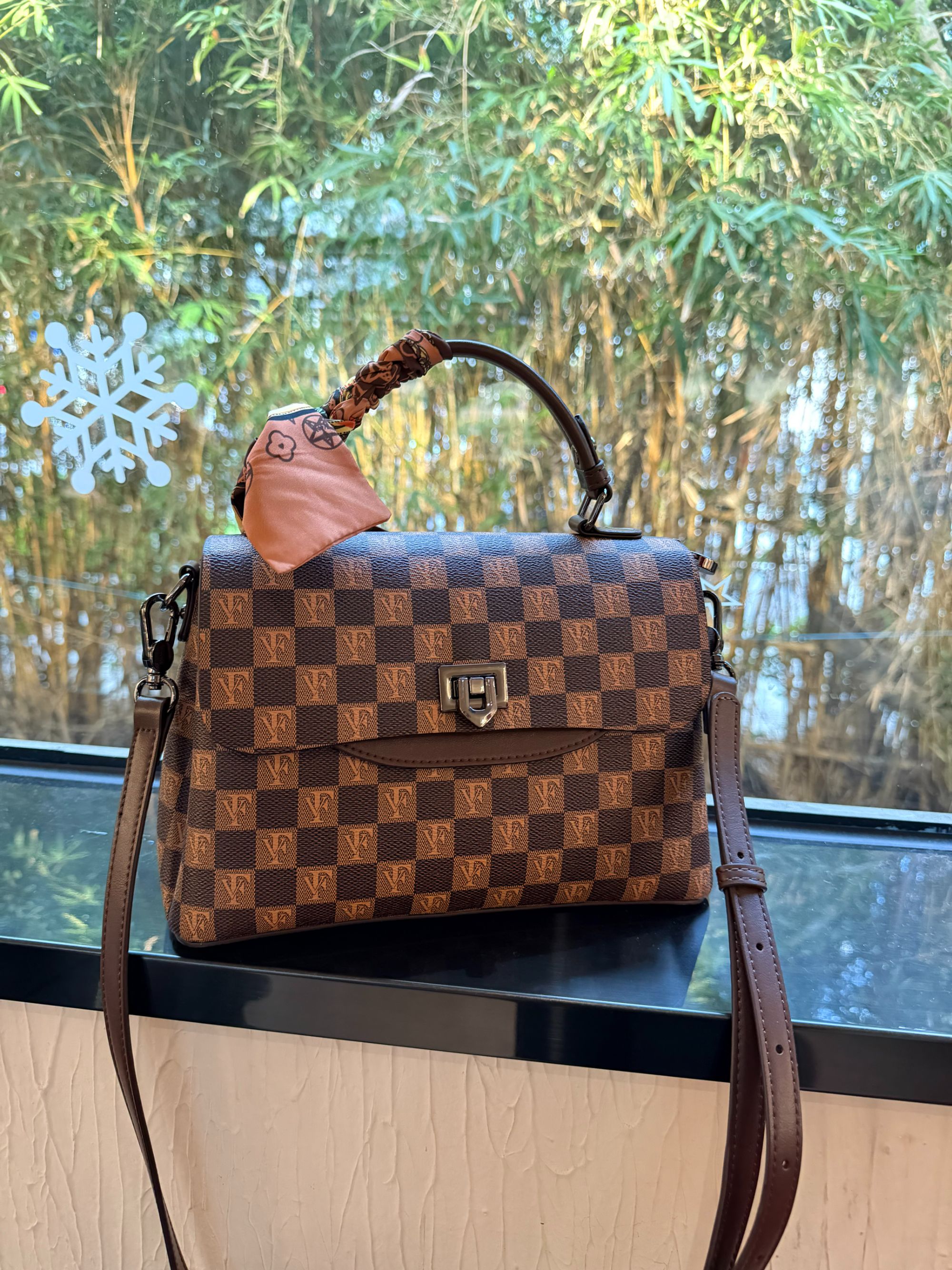 爆款棋盘格小方包锁扣手提款欧美复古斜挎包单肩包