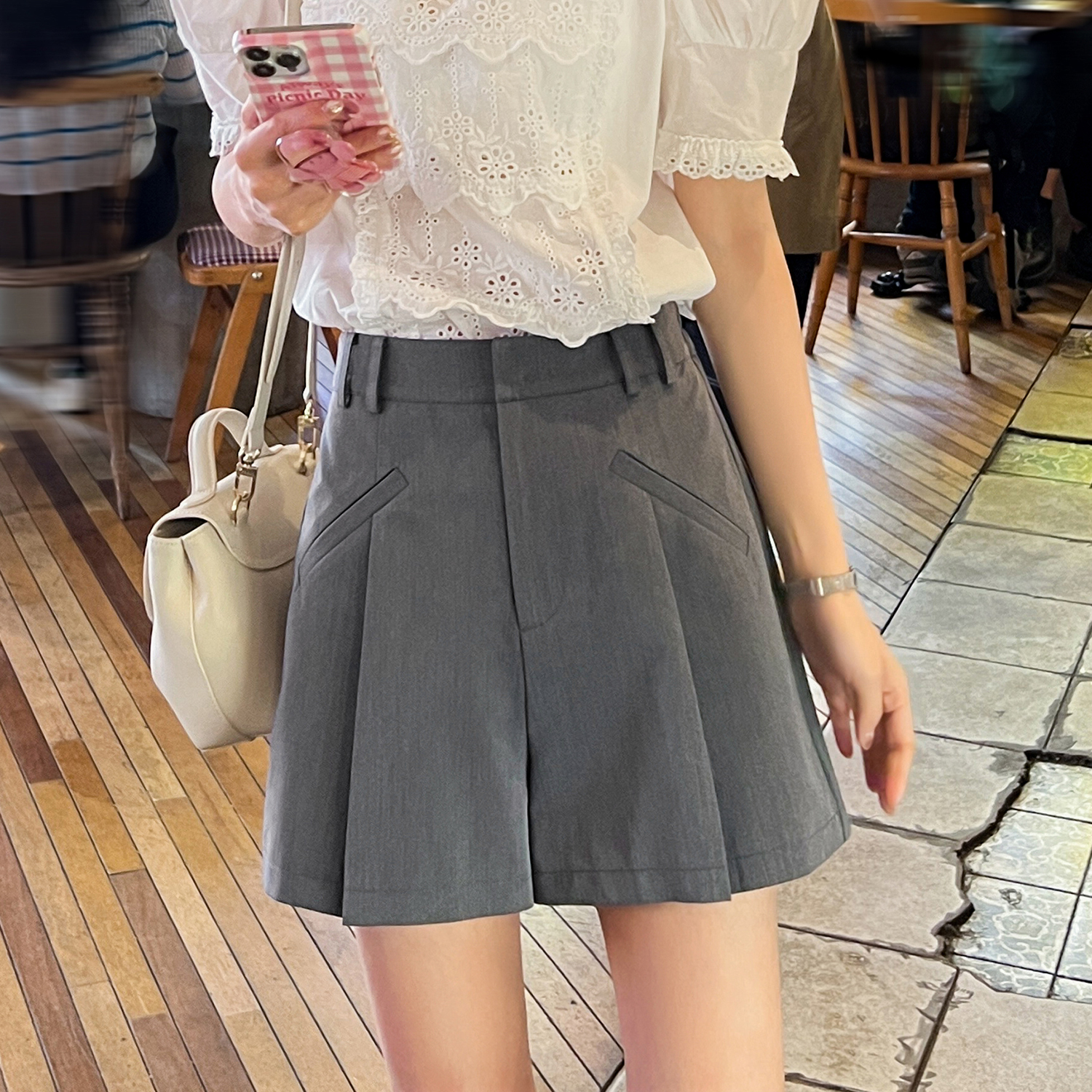 【灰调日常】阔腿休闲短裤FS301X012