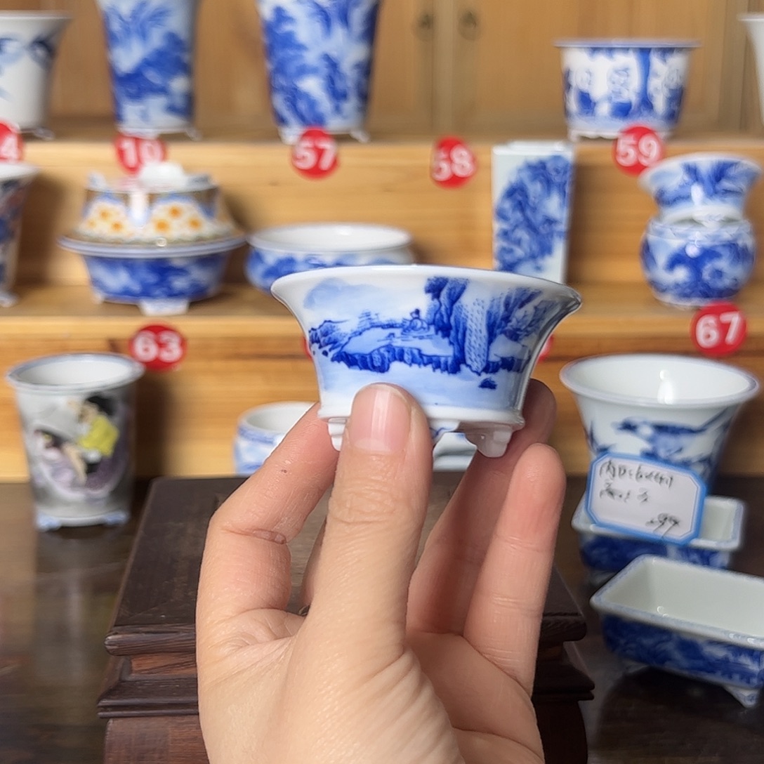 墨奈手绘陶瓷花盆