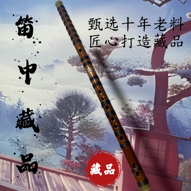 戴栎大漆苦竹笛精调音专业演奏笛子演奏级横笛大漆笛子珍藏品笛子