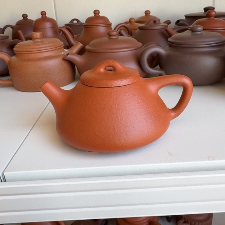 紫砂茶杯红黄泥子冶微瑕120cc