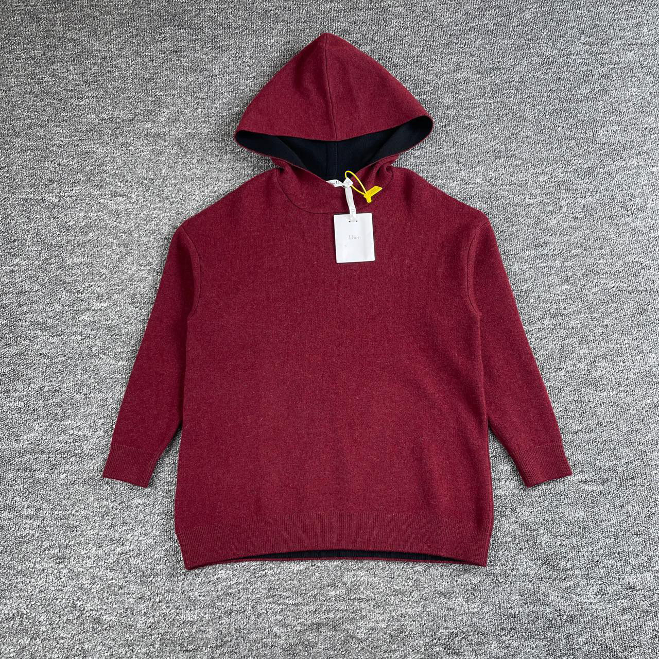 全新未使用 DIOR/迪奥 5936/酒红色连帽套头针织衫/36码/全新带吊