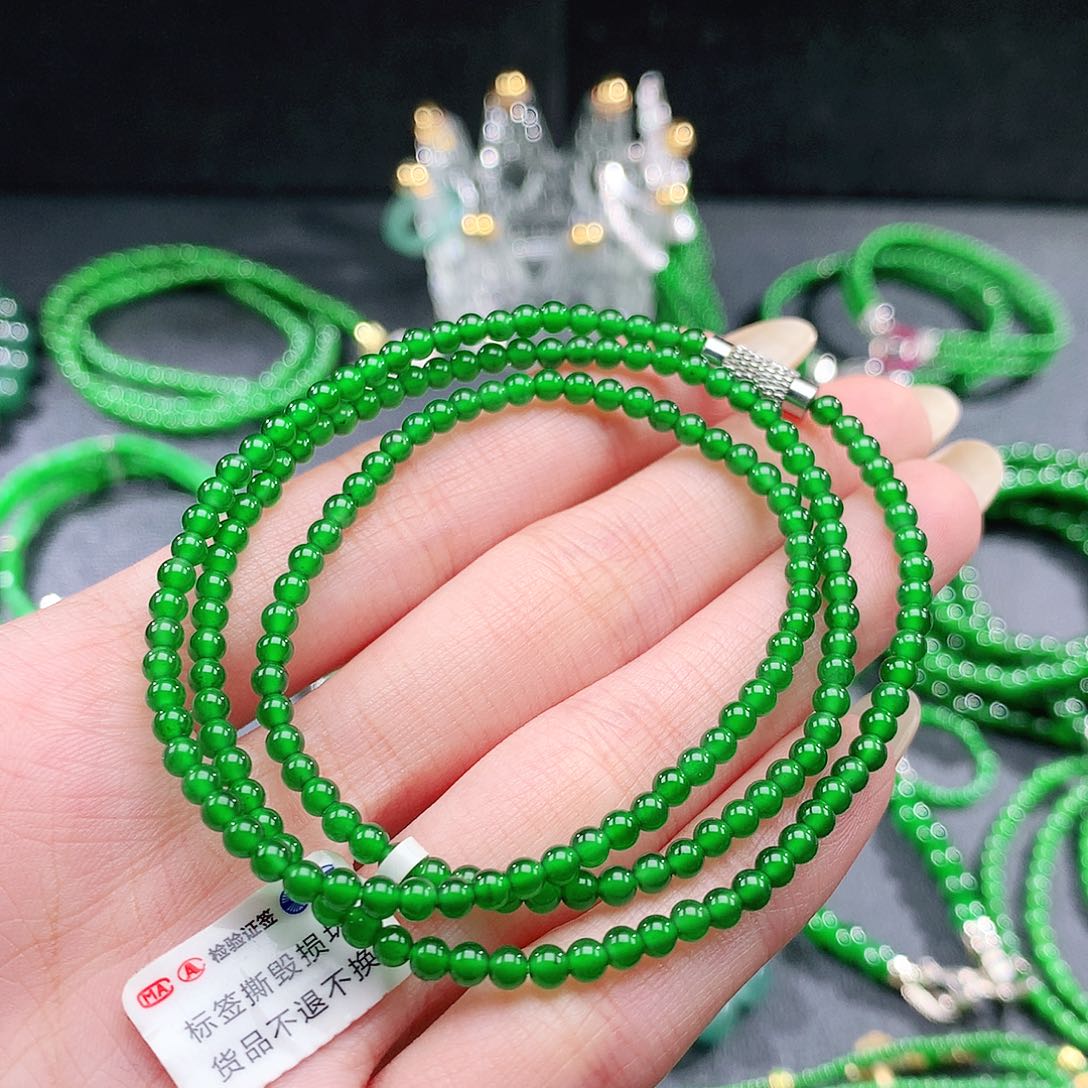 翡翠未镶嵌手串项链