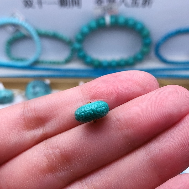 付***斯绿松石未镶嵌高瓷高色