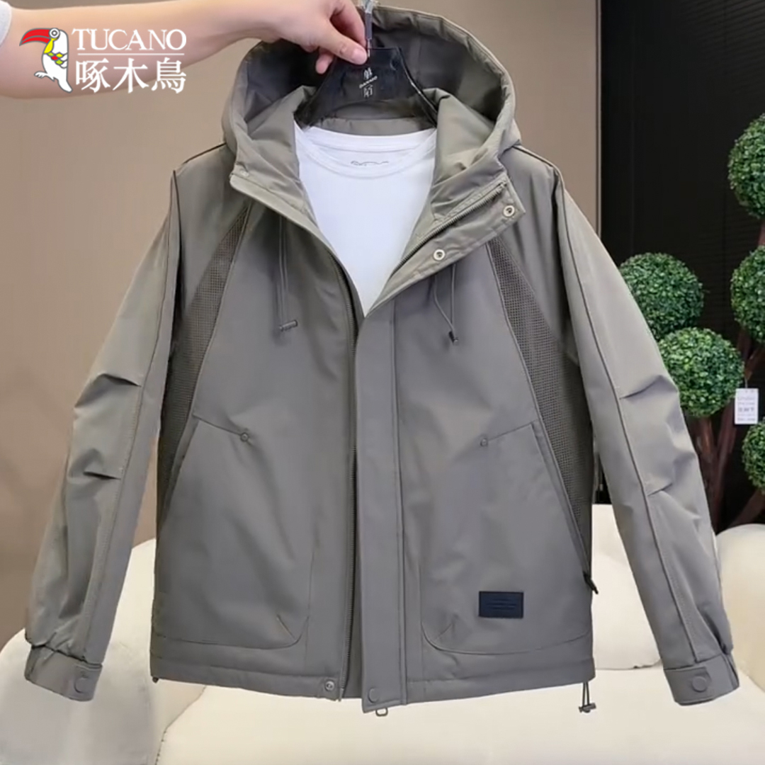 TUCANO/啄木鳥潮流加棉加厚工装连帽夹克男士冲锋衣保暖外套1116