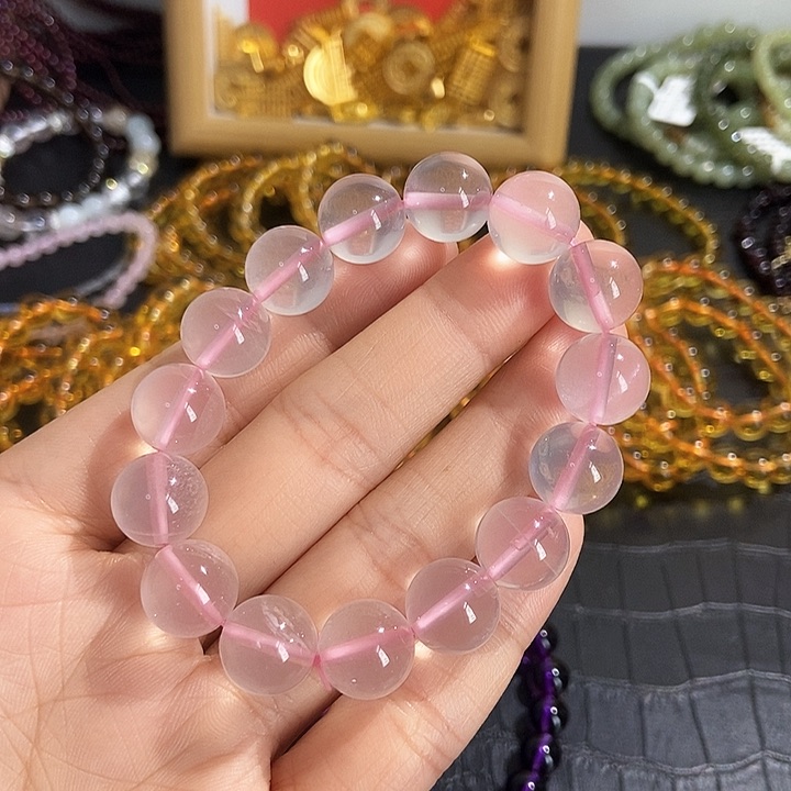 水晶手链未镶嵌粉晶12