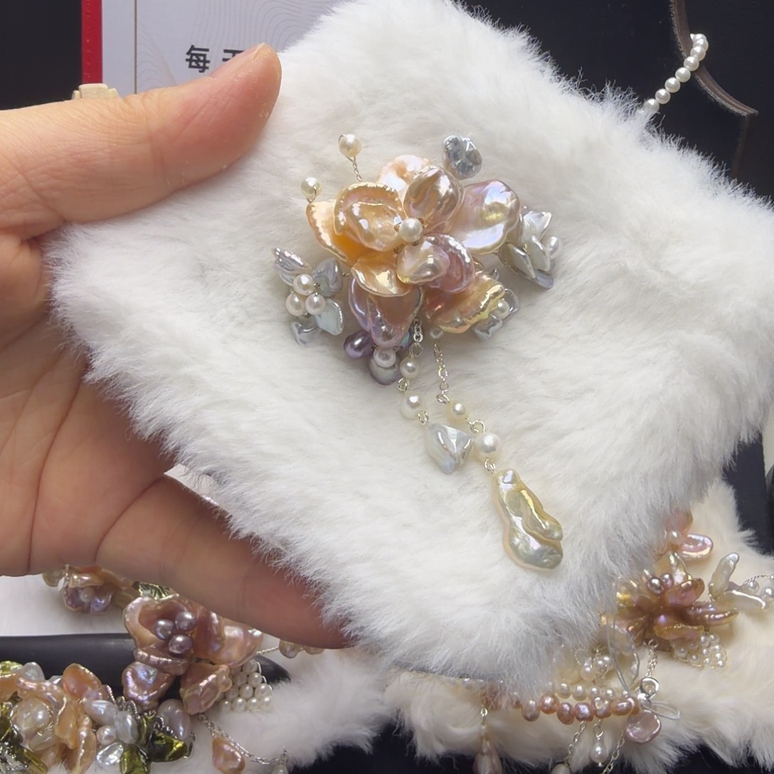 琉璃纯铜合金胸针