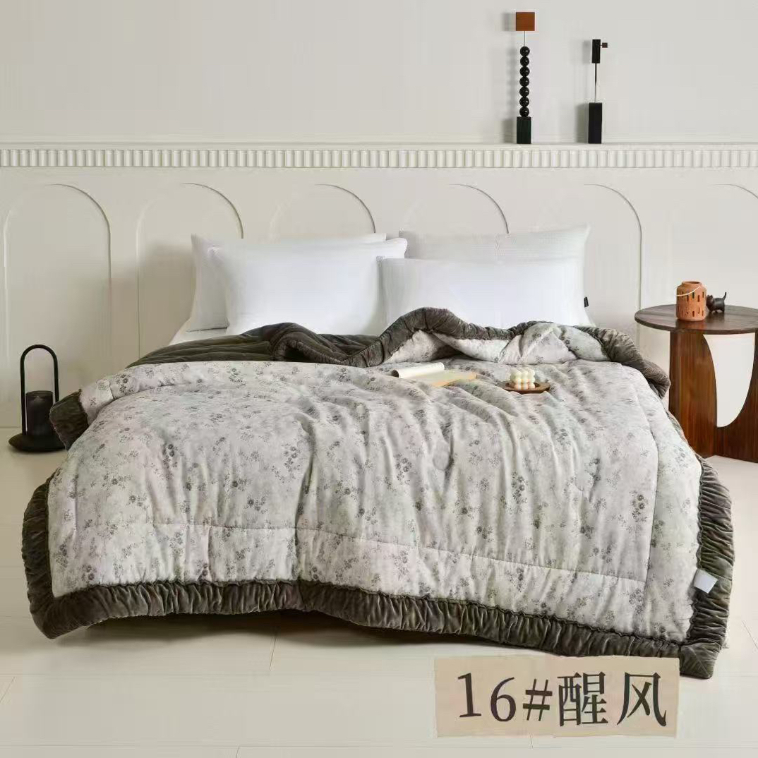 秋冬新款双层纱泡芙被双人200*230微瑕～Y008