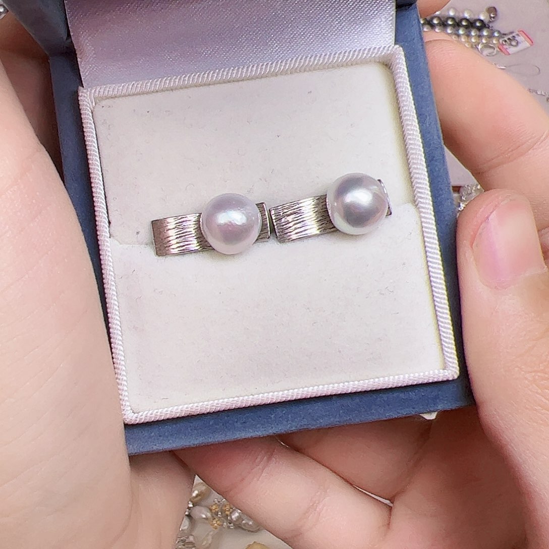 海水珍珠耳饰银S925镶嵌