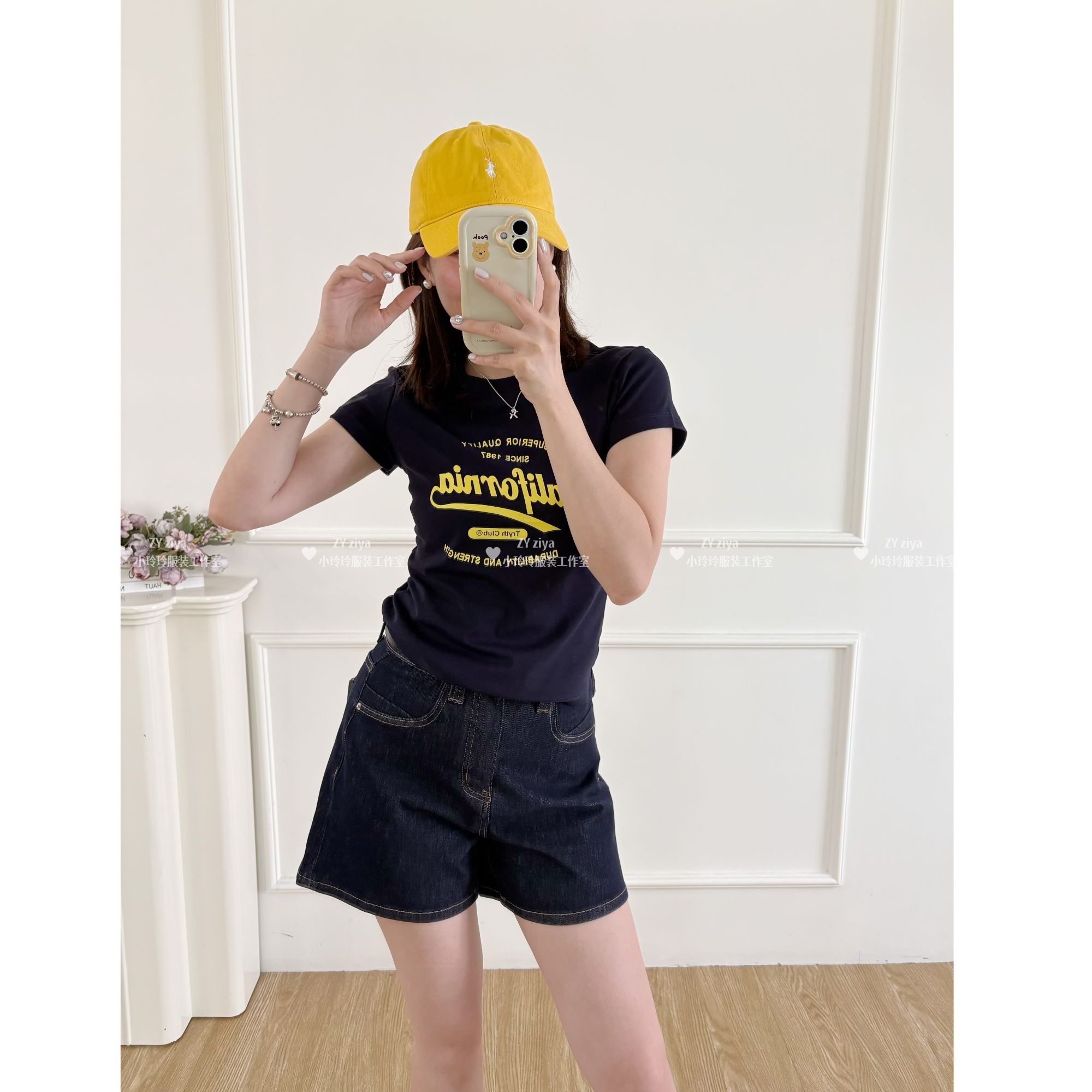 经典四面弹牛仔短裤55629