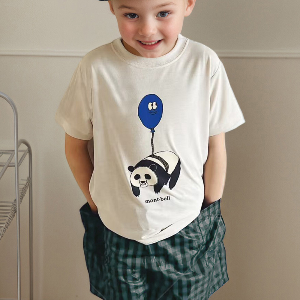AA  25年新款男女同款MO短袖T恤白色气球熊猫款
