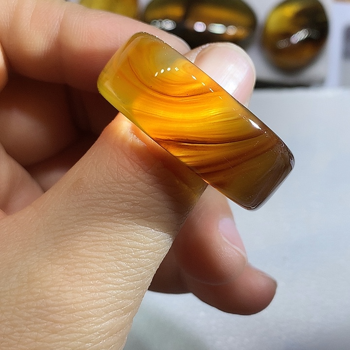 琥珀未镶嵌戒指扳指