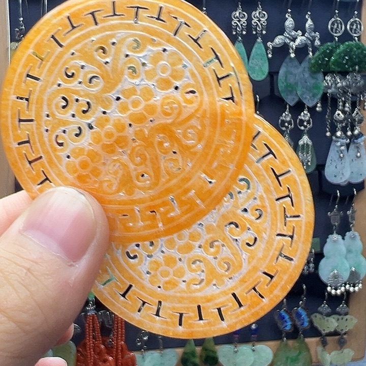 水***翡翠银S925镶嵌耳饰
