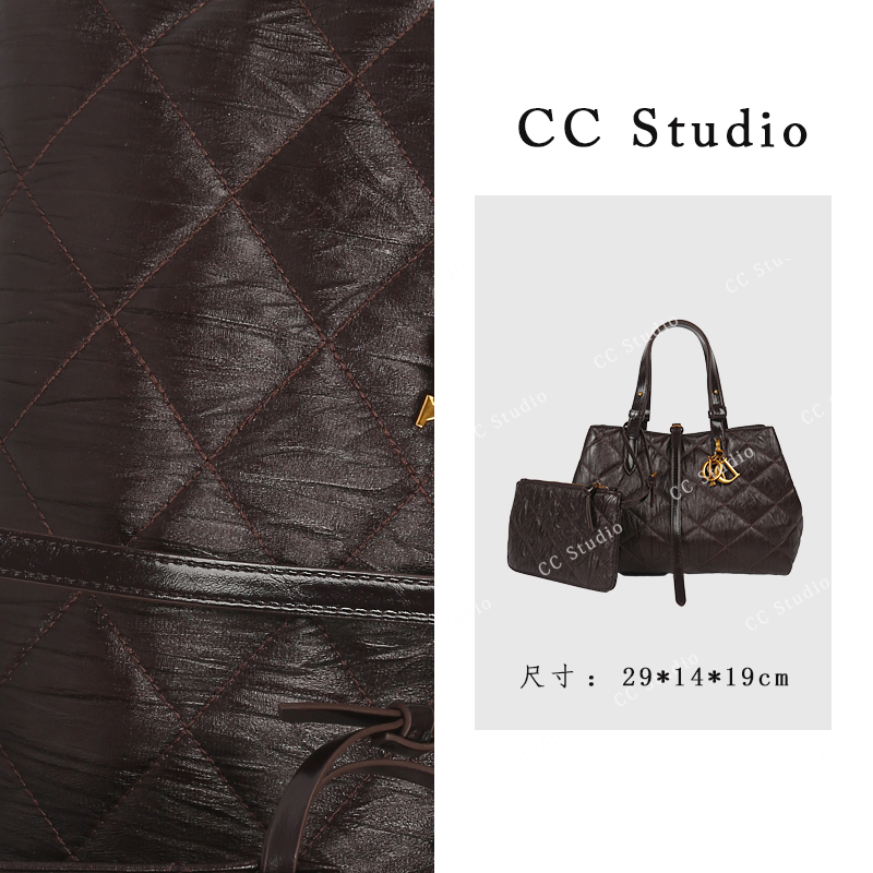 【尚恩CC】SKL-5372-咖啡色-轻奢女士新款手提购物袋包