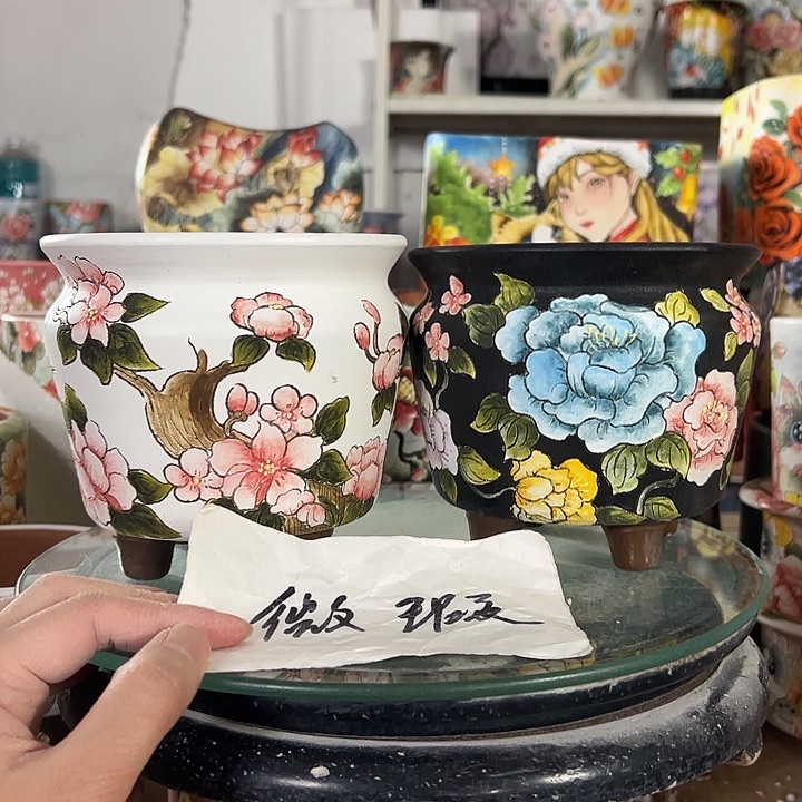 D***姨满38包邮 景德镇幸运花盆