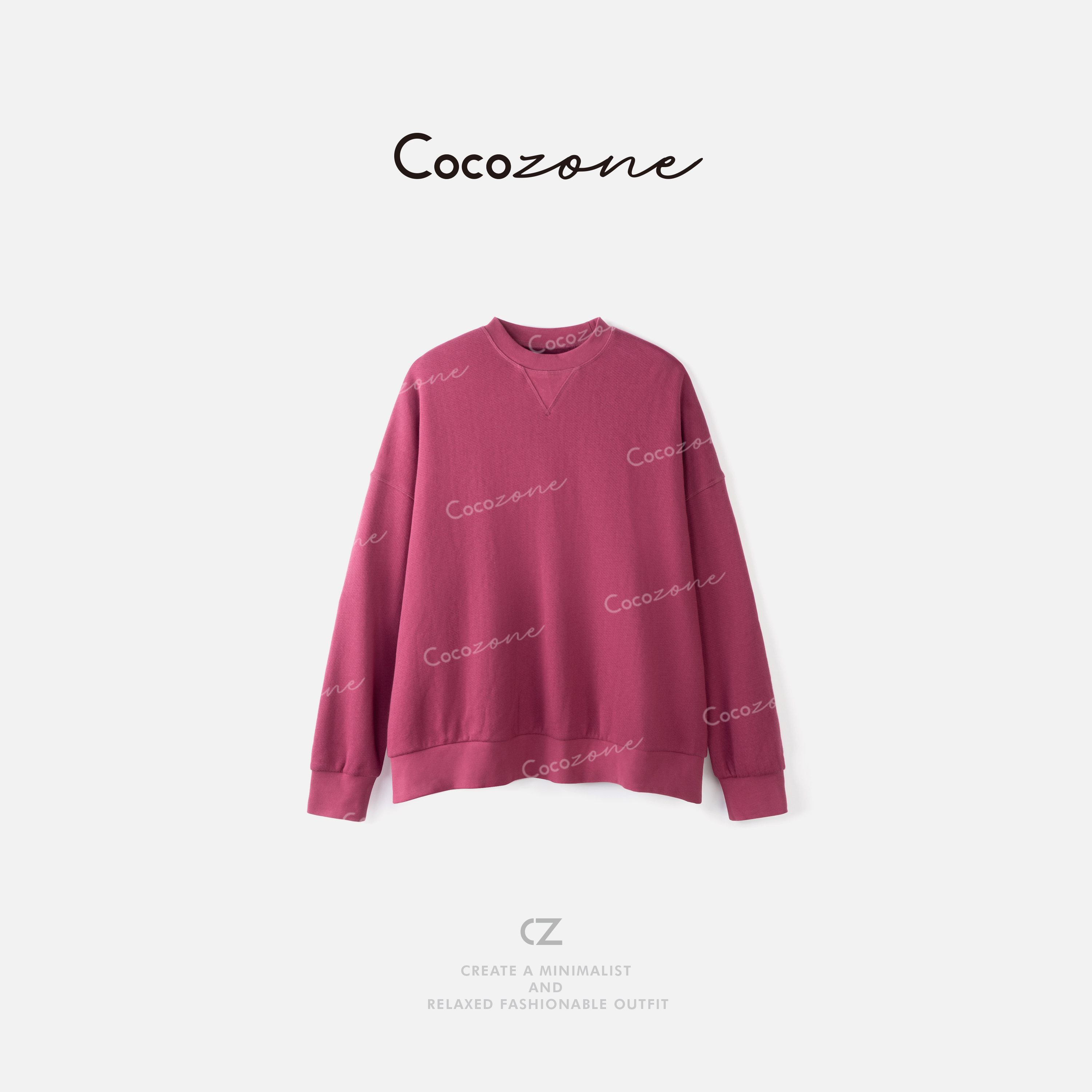 COCO ZONE 刘一一 【100棉】简约套头圆领纯色卫衣 CD1A1360